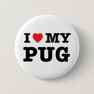 Ik hoor mijn pug ronde button 5,7 cm