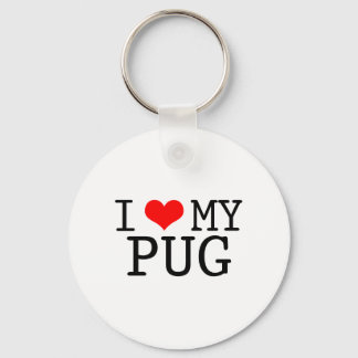 Ik hoor mijn pug sleutelhanger