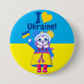 Ik hoor Oekraïne! - Cute Fundraiser Button Pin (Voorkant)