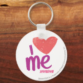 Ik hoor roze/Paars Sleutelhanger (Voorkant)