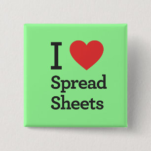 Ik hoor Spread Sheets Vierkante Button 5,1 Cm