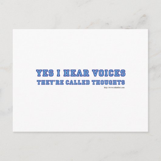 Ik hoor stemmen briefkaart (Voorkant)