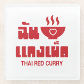 Ik hoor Thai Red Curry Glazen Onderzetter (Voorkant)