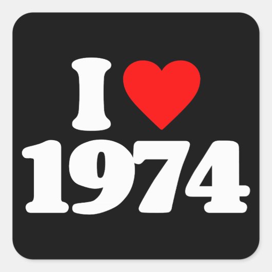 IK HOOR VAN 1974 VIERKANTE STICKER (Voorkant)
