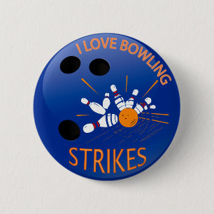 IK HOOR VAN BOWLING STRIKES RONDE BUTTON 5,7 CM