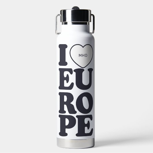 IK HOOR VAN EUROPA-aangepast monogram Waterfles (Voorkant)