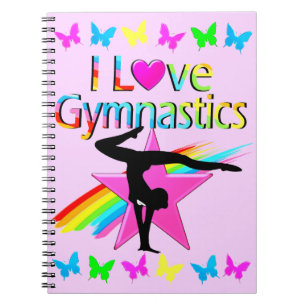 IK HOOR VAN GYMNASTICS RAINBOW GYMNAST GIRL DESIGN NOTITIEBOEK