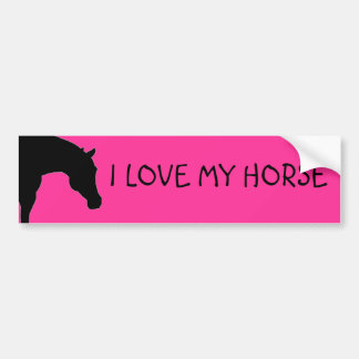 "IK HOOR VAN MIJN HORSE" roze bumper sticker