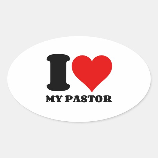 IK HOOR VAN MIJN PASTOR OVALE STICKER (Voorkant)