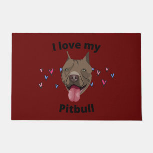 "IK HOOR VAN MIJN PITBULL" DEUR MAT. DOORMAT DEURMAT