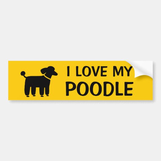 IK HOOR VAN MIJN POODLE - Hond Grafisch met de Tek Bumpersticker (Voorkant)