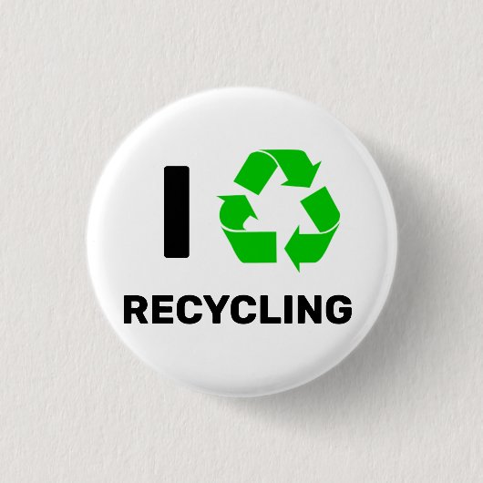 IK HOOR VAN RECYCLING RONDE BUTTON 3,2 CM (Voorkant)