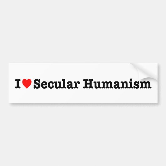 "IK HOOR VAN SECULAIR HUMANISME" BUMPERSTICKER (Voorkant)