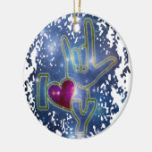 IK HOOR VAN U / gebarentaal Keramisch Ornament (Links)