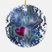 IK HOOR VAN U / gebarentaal Keramisch Ornament (Achterkant)