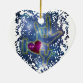 IK HOOR VAN U / gebarentaal Keramisch Ornament (Achterkant)