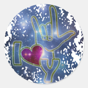 IK HOOR VAN U / gebarentaal Ronde Sticker