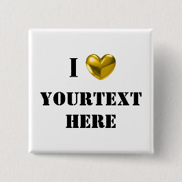  IK HOOR VIERKANTE BUTTON 5,1 CM