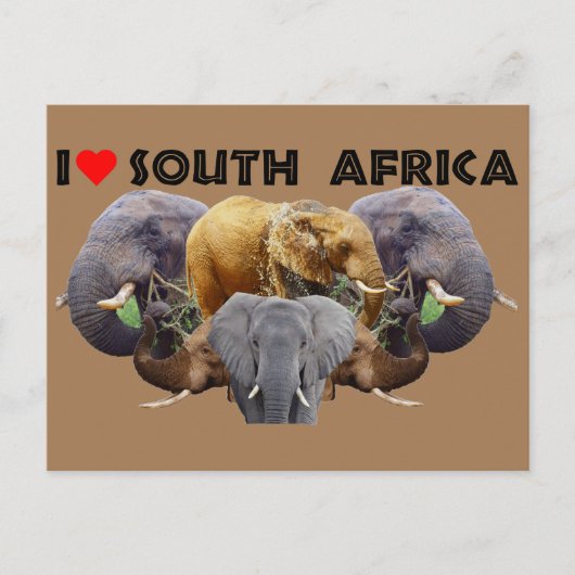 Ik hoor Zuid-Afrika Elephant Emblem Briefkaart (Voorkant)