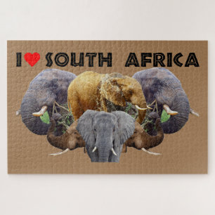 Ik hoor Zuid-Afrika Elephant Emblem Legpuzzel