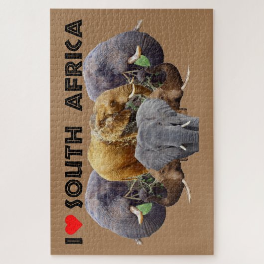 Ik hoor Zuid-Afrika Elephant Emblem Legpuzzel (Verticaal)