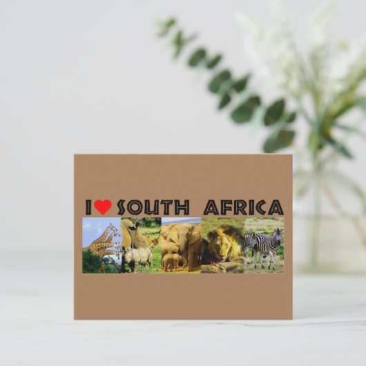 Ik hoor Zuid-Afrika foto's van wilde dieren Briefkaart (Staand voorkant)