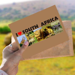 Ik hoor Zuid-Afrika foto's van wilde dieren Briefkaart