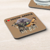 Ik hoor Zuid-Afrika Wildlife Collage Bier Onderzetter (Linkerzijde)