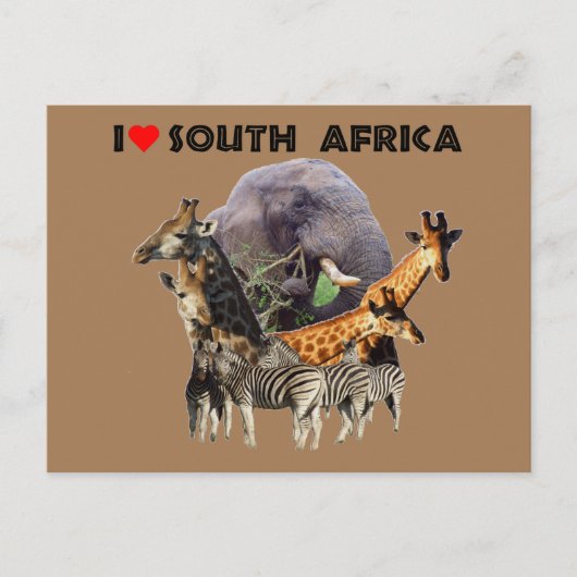 Ik hoor Zuid-Afrika Wildlife Collage Briefkaart (Voorkant)