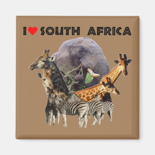 Ik hoor Zuid-Afrika Wildlife Collage Magneet