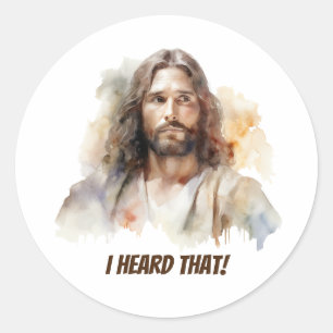 Ik hoorde dat - Jezus portret Ronde Sticker