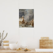Ik hoorde de Bells op kerstdag, de kerk Poster (Keuken)