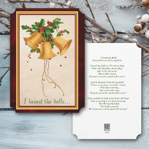Ik hoorde de kerst van de Bells Longmede Poem Feestdagenkaart