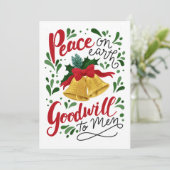 Ik hoorde de kerstklokken op de kerstkaart (Staand voorkant)