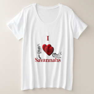 Ik hoorde Savannah Cat Grote Maat T-shirt