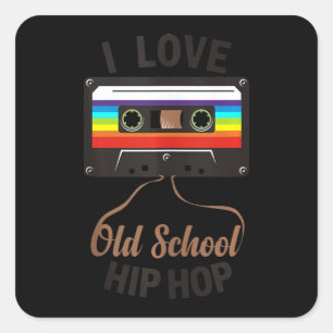 IK HOP VAN OUDE SCHOOL HIP Muziek van 80-90-s Cass Vierkante Sticker