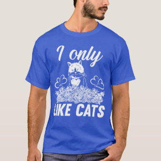 Ik hou alleen van katten Kat met bloemen Kat minna T-shirt