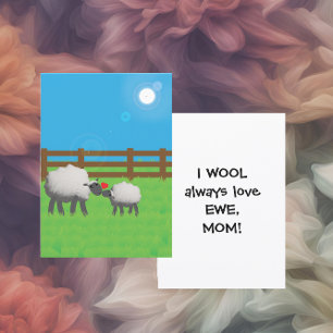Ik HOU altijd van JOUW MOEDER Plat Feestdagenkaart