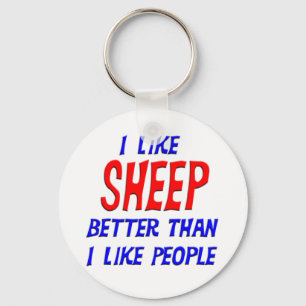 Ik hou beter van schapen dan ik dat mensen Sleutel Sleutelhanger