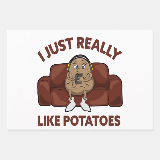 Ik hou echt van aardappelen - Cute Potato Inpakpapier Vel (Voorkant)