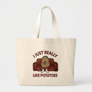 Ik hou echt van aardappelen. grote tote bag