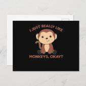 Ik hou echt van apen. briefkaart (Voorkant / Achterkant)