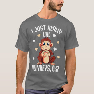 Ik hou echt van apen Kinder meisjes apen T-shirt