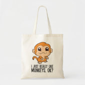 Ik hou echt van apen, oké grappige aap tote bag (Voorkant)