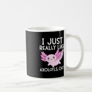 Ik hou echt van Axolotls Ok Girl Boy Kinder Kawai Koffiemok