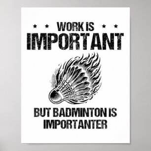 Ik hou echt van badminton player shuttle poster