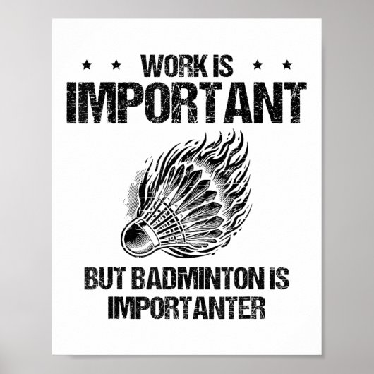 Ik hou echt van badminton player shuttle poster (Voorkant)