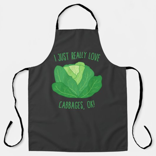 Ik hou echt van Cabbages. T-shirt Schort (Voorkant)