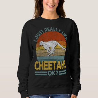 Ik hou echt van Cheetah Funny Cheetah Retro Trui