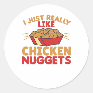 Ik hou echt van Chicken Nuggets Ronde Sticker